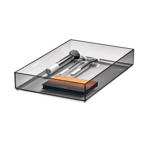 iDesign Cosmetic Drawer Organizer. 8 x 12 x 2. Smoke/Matte Black