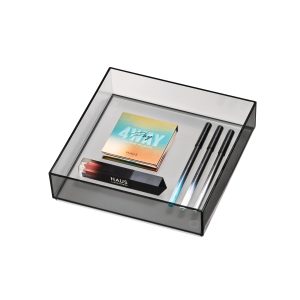 iDesign Cosmetic Drawer Organizer. 8 x 8 x 2. Smoke/Matte Black