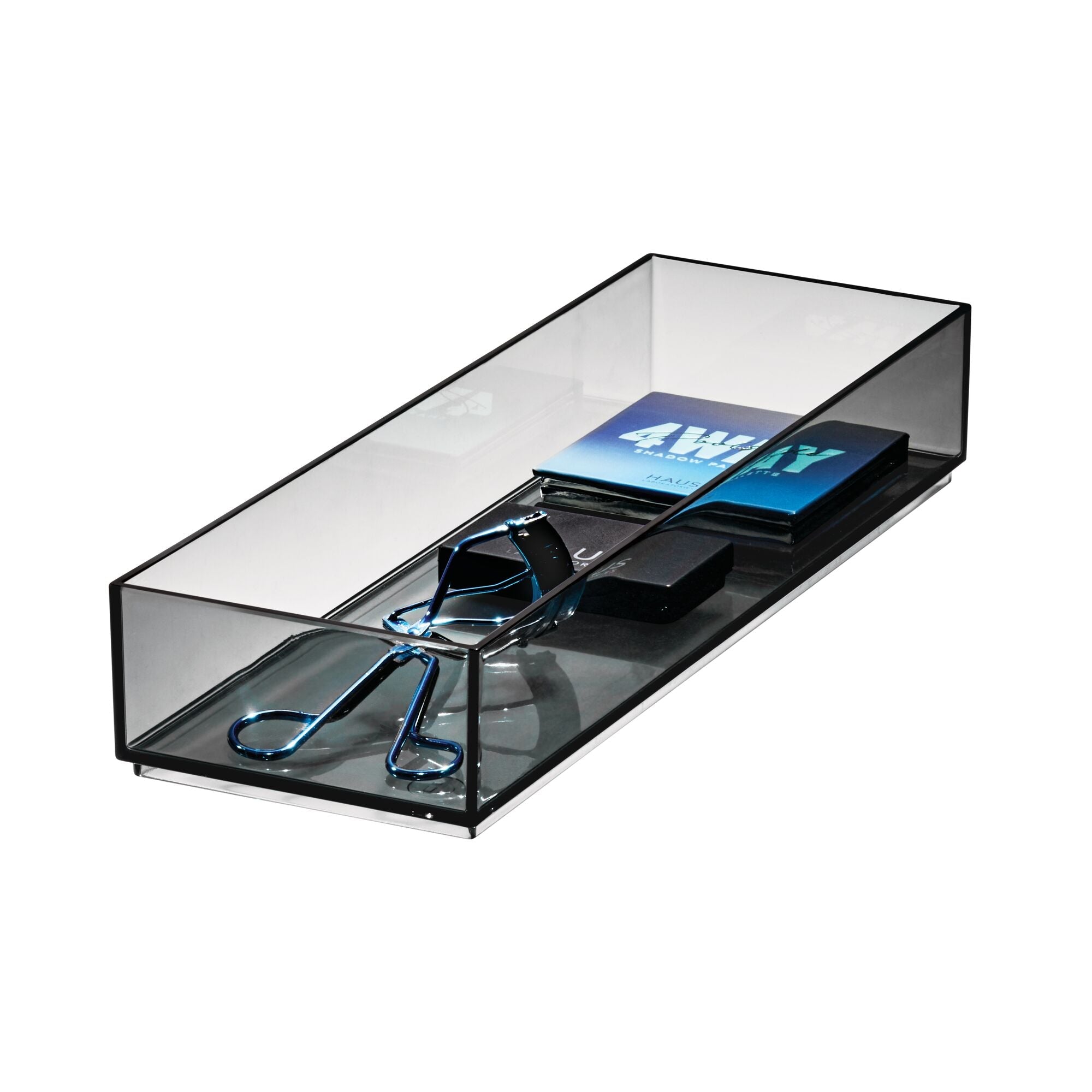 iDesign Cosmetic Drawer Organizer. 4 x 12 x 2. Smoke/Matte Black