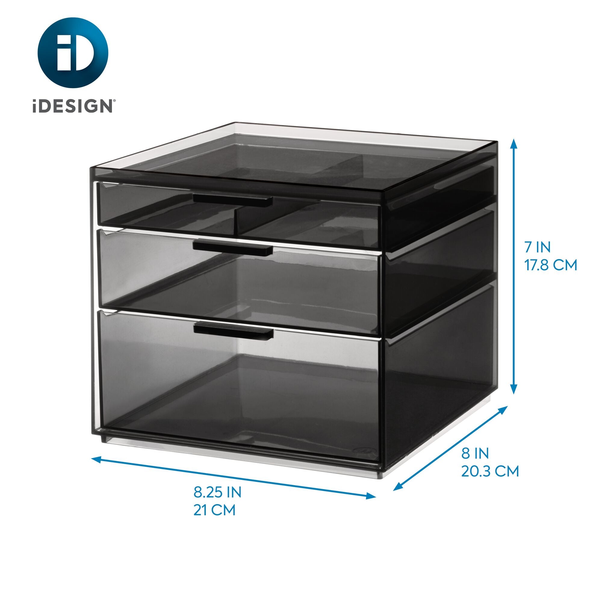Tall Plastic Cosmetic 3-Drawer Organizer - Image 10