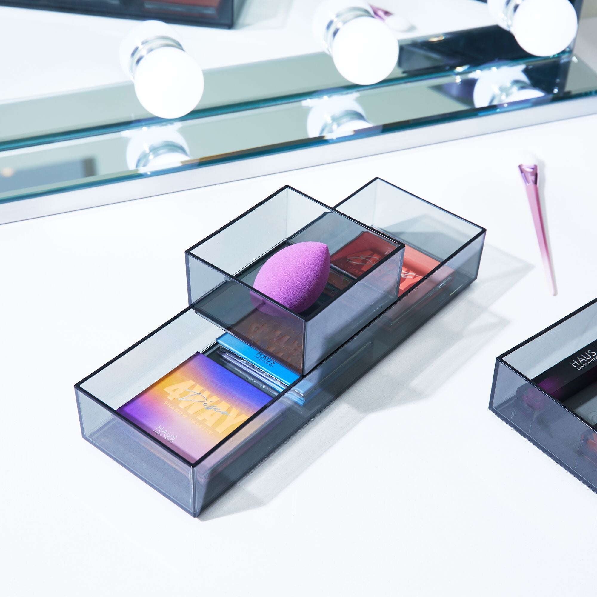 iDesign 3-Piece Cosmetic Organizer Set. Smoke - Image 3