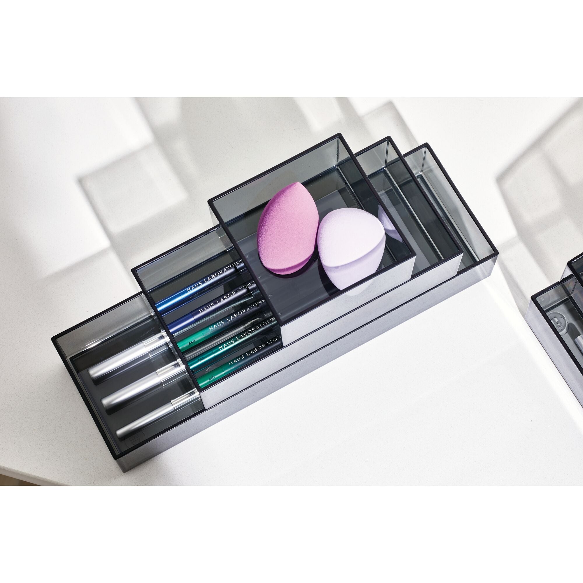 iDesign 3-Piece Cosmetic Organizer Set. Smoke - Image 2