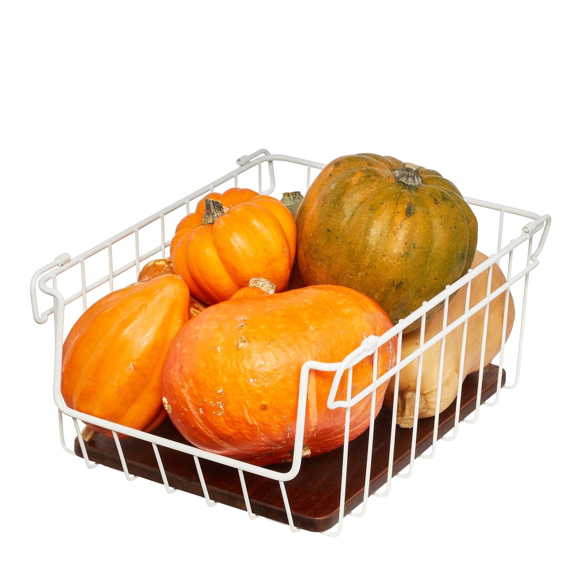 iDesign Open Wire Basket Acacia Wood - Image 19