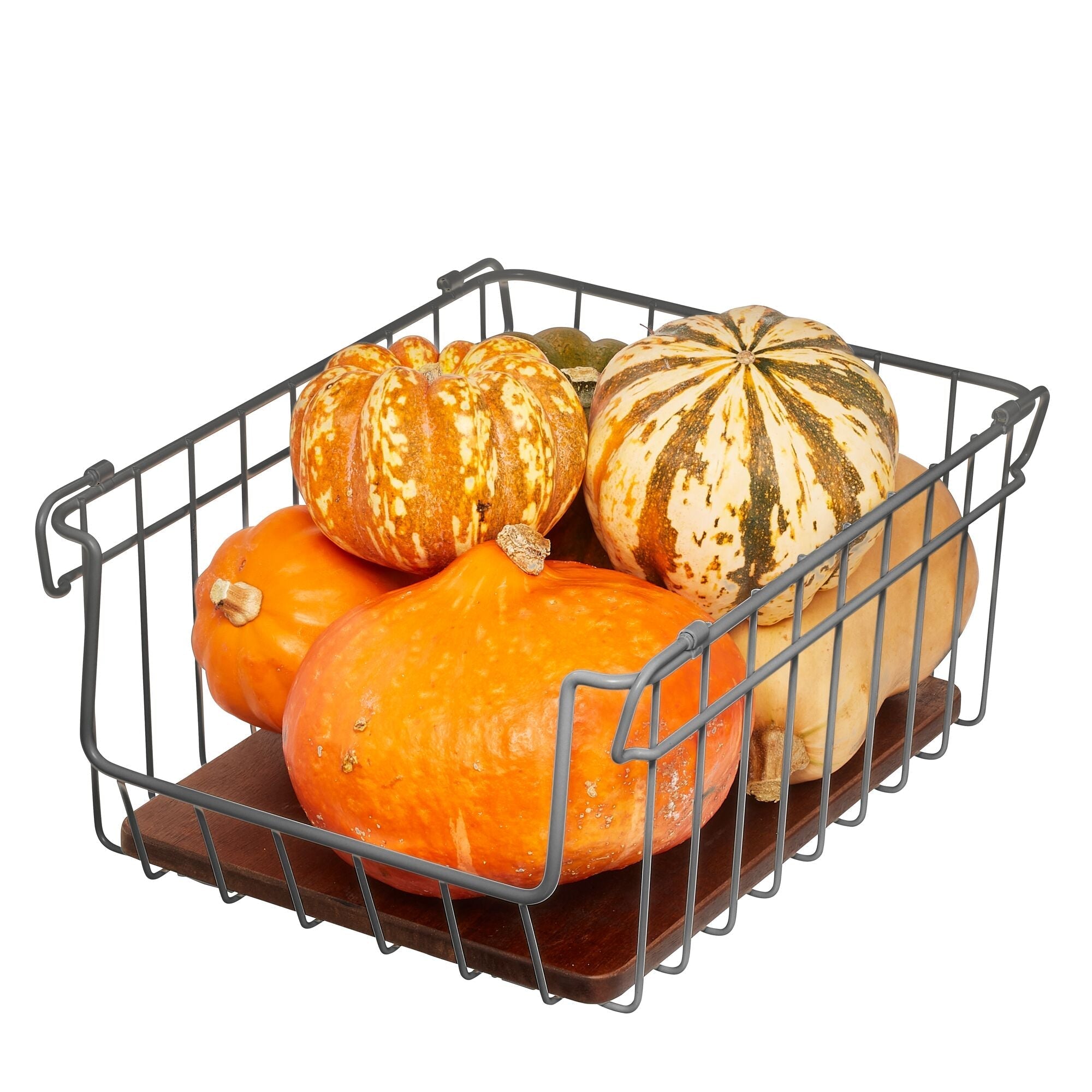 iDesign Open Wire Basket Acacia Wood - Image 21