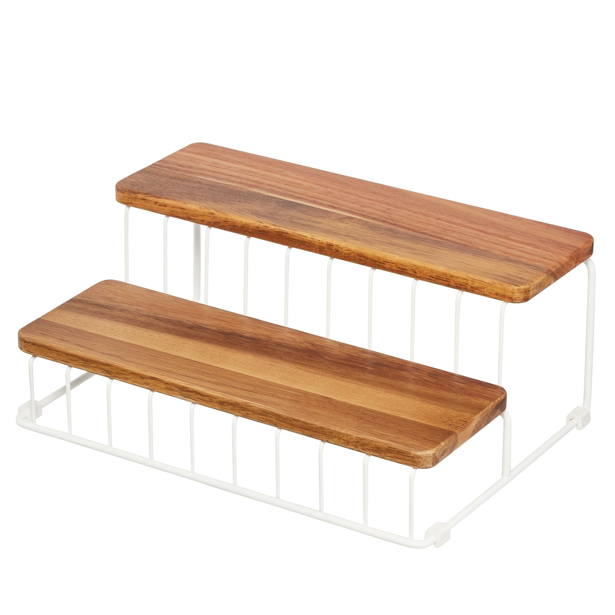 iDesign Acacia Wood and Wire Tier Organizer - Image 3