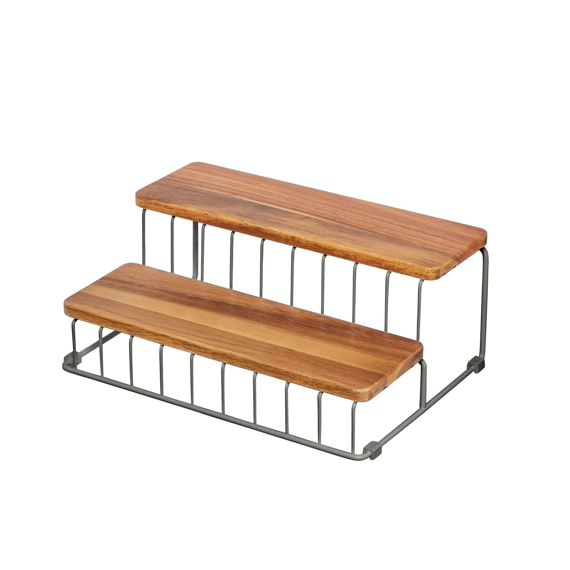 iDesign Acacia Wood and Wire Tier Organizer - Image 5