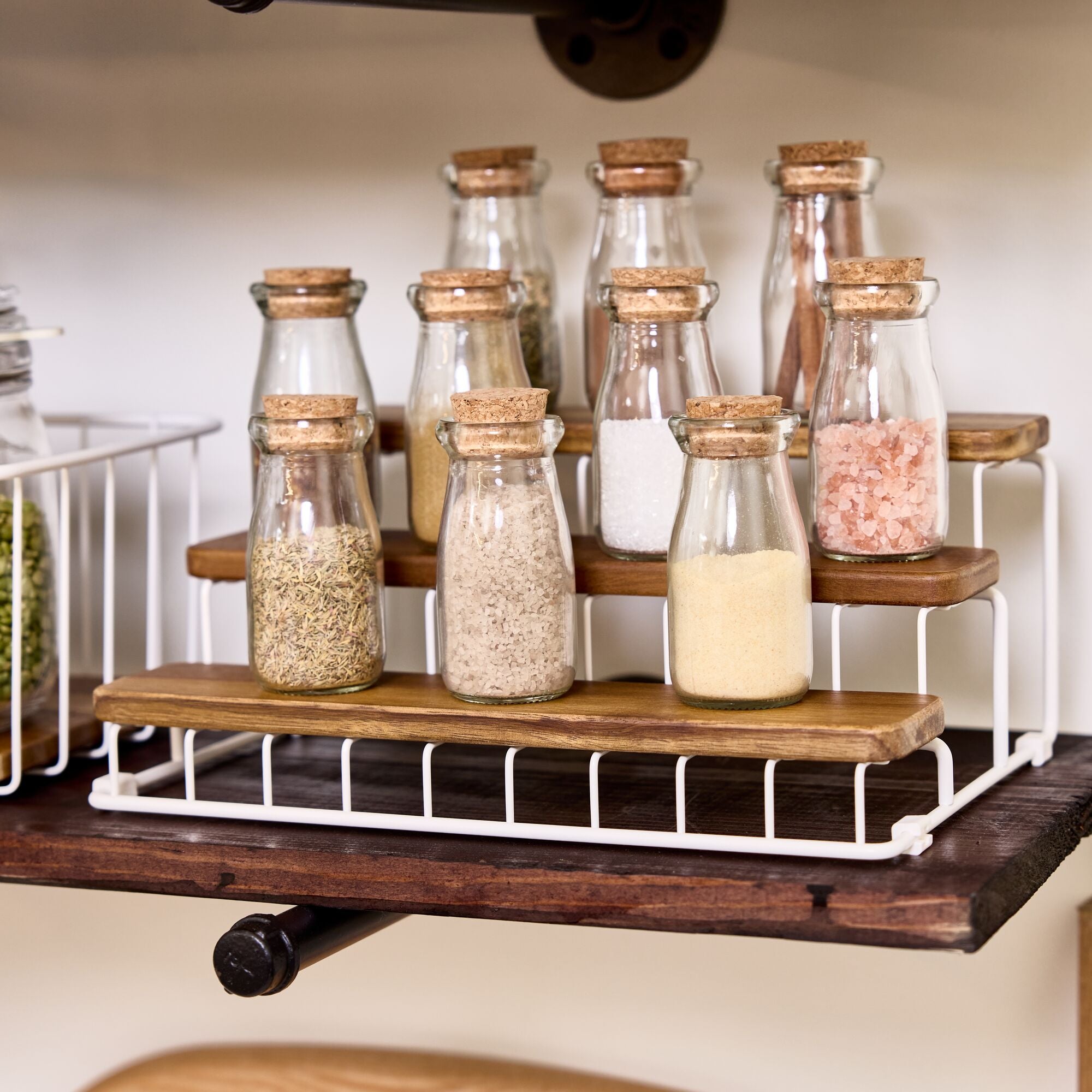 iDesign Acacia Wood and Wire Tier Organizer - Image 9