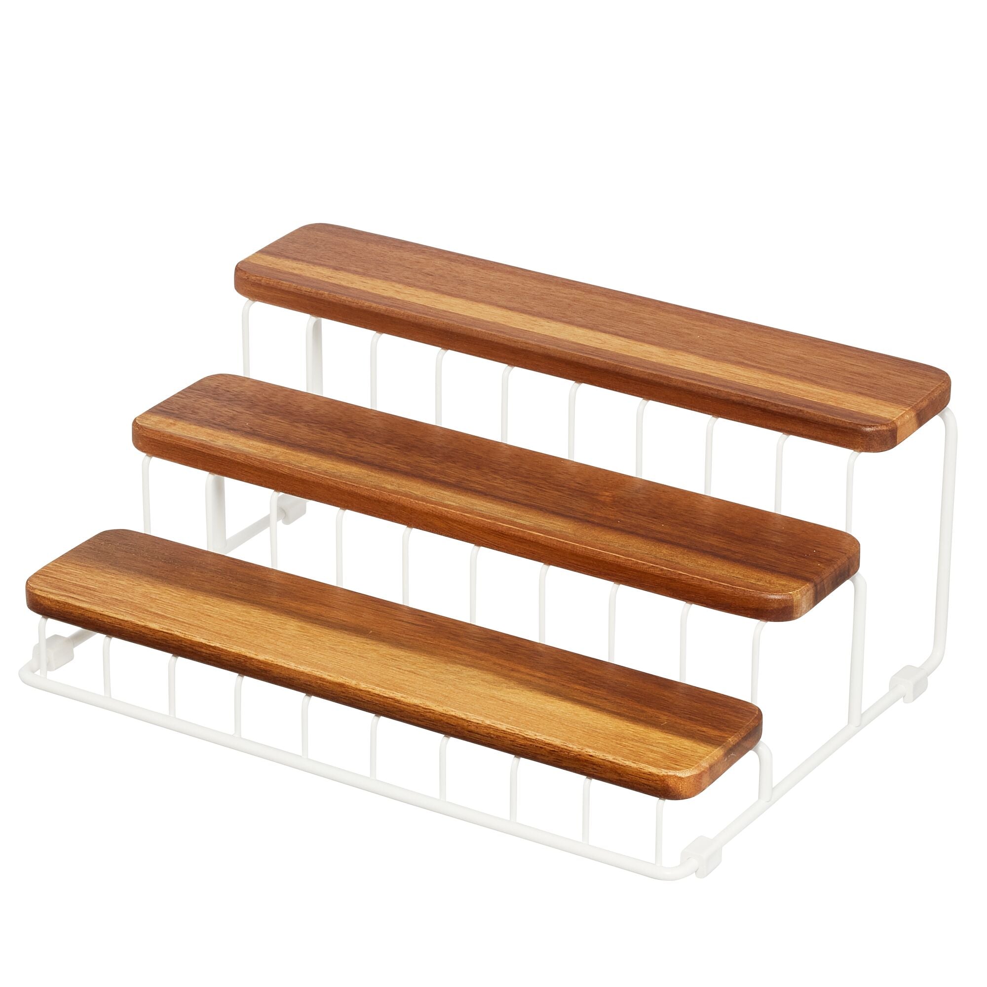 iDesign Acacia Wood and Wire Tier Organizer - Image 8