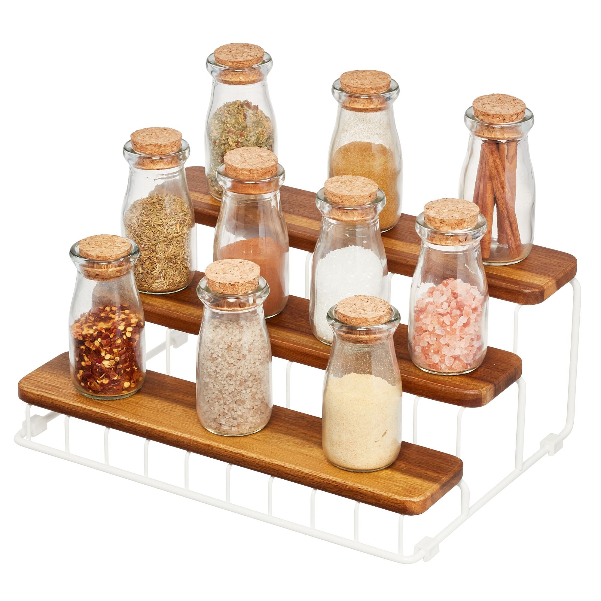 iDesign Acacia Wood and Wire Tier Organizer - Image 7