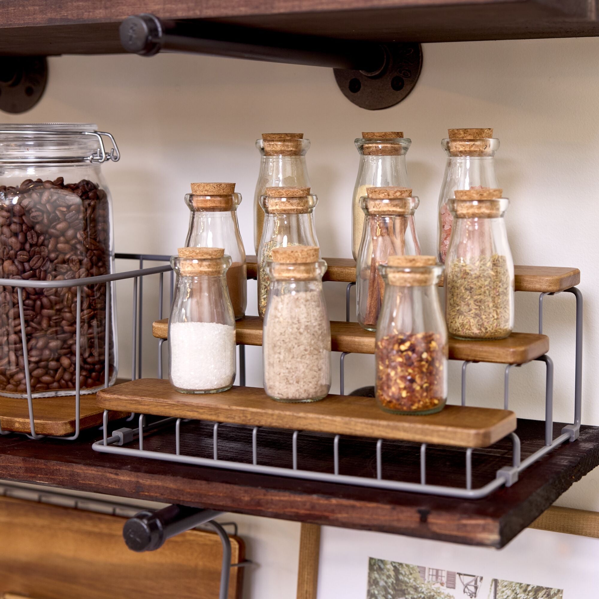 iDesign Acacia Wood and Wire Tier Organizer - Image 12