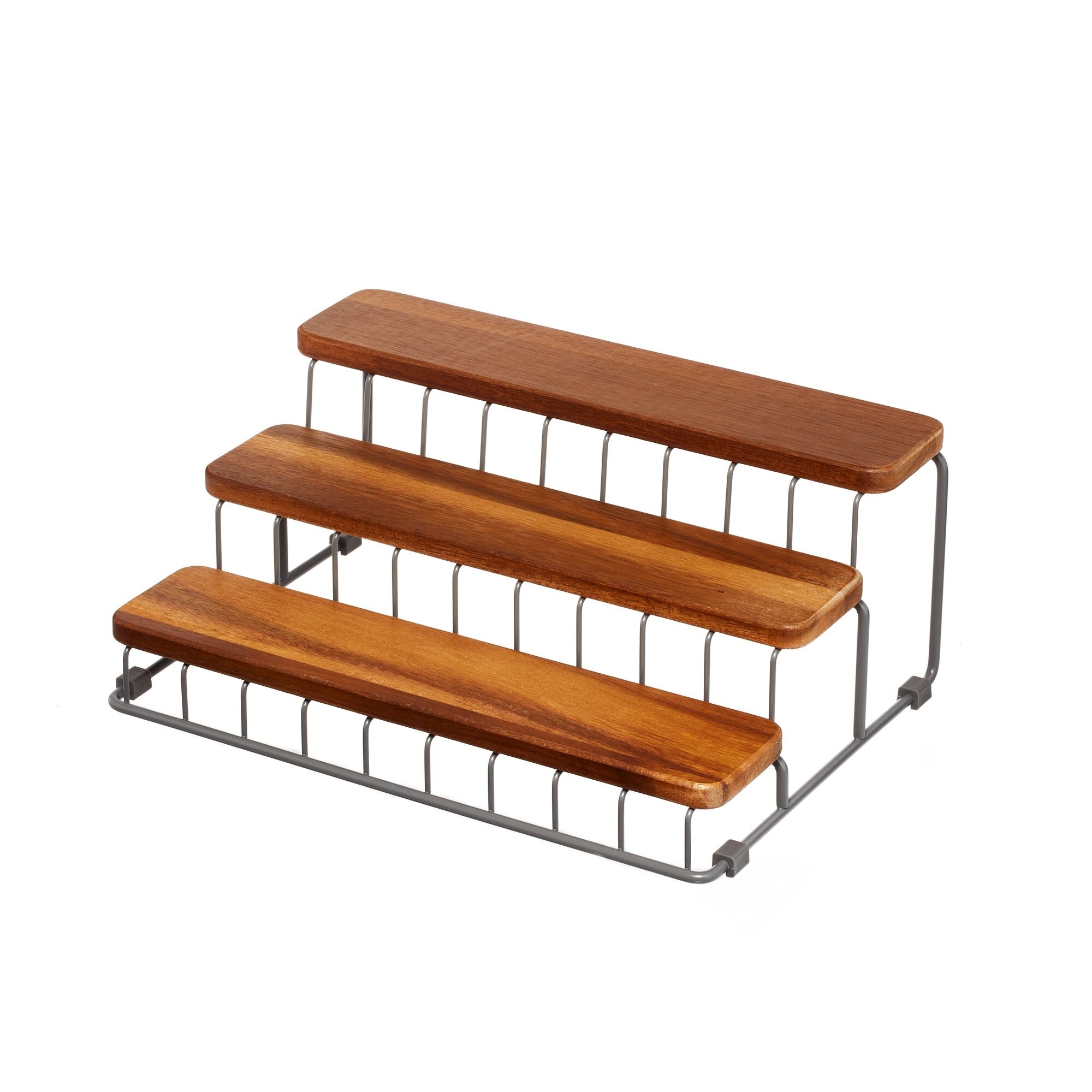 iDesign Acacia Wood and Wire Tier Organizer - Image 11