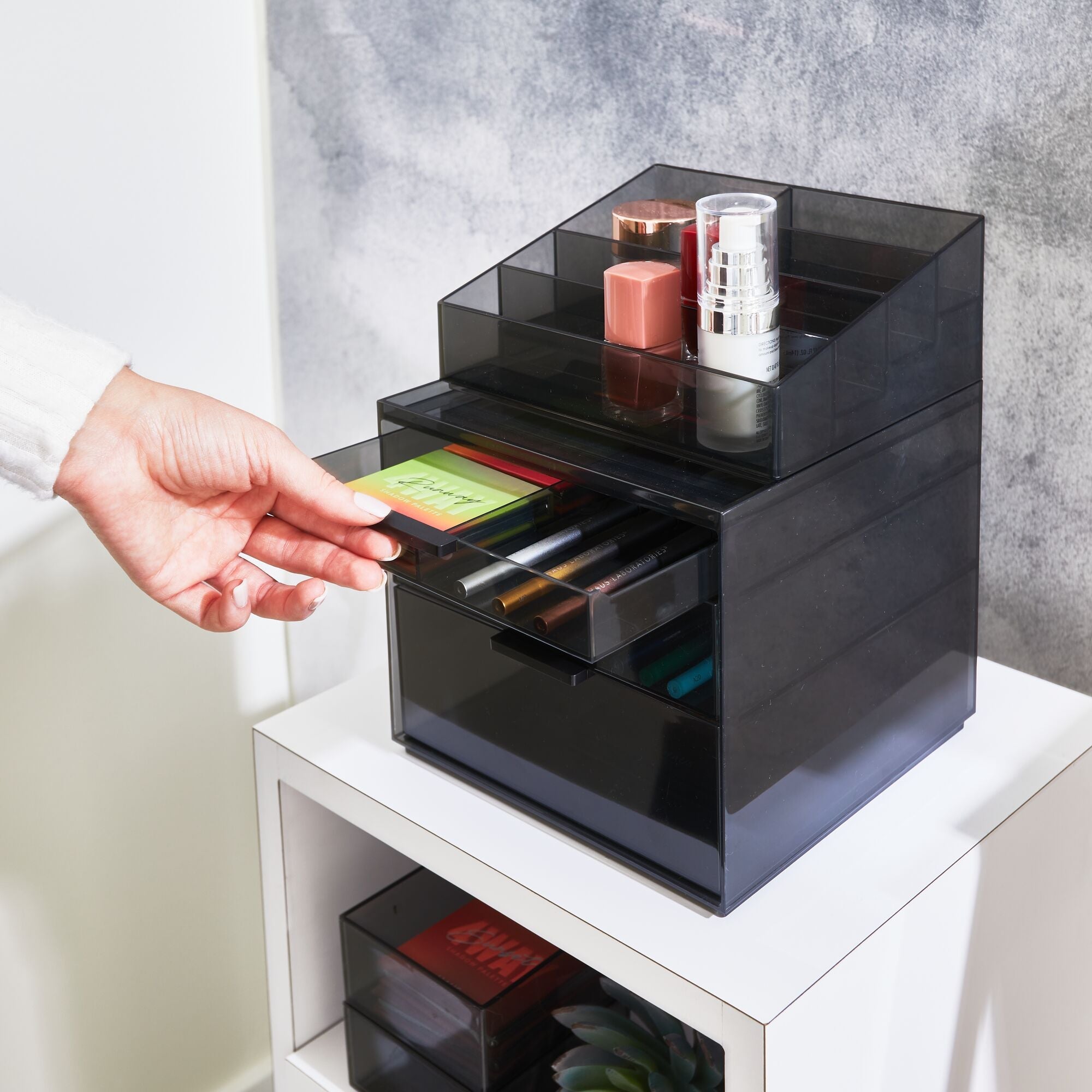 Tall Plastic Cosmetic 3-Drawer Organizer - Image 4