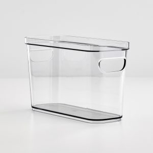 iDesign Crisp Bin 4 x 10 x 6 made with 100% Recycled Clear Plastic