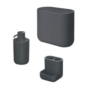 Cade Bath Accessories (Set of 3) Charcoal