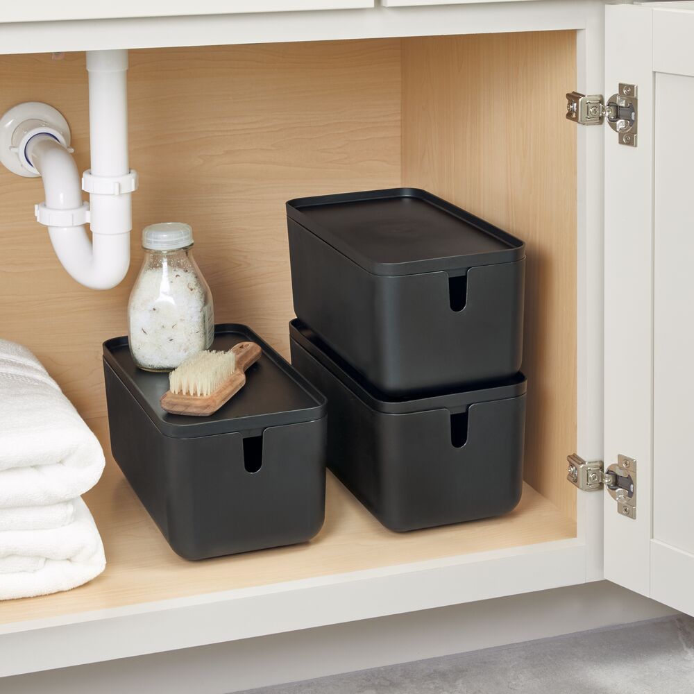 Cade Lidded Storage Bin Black - Image 3