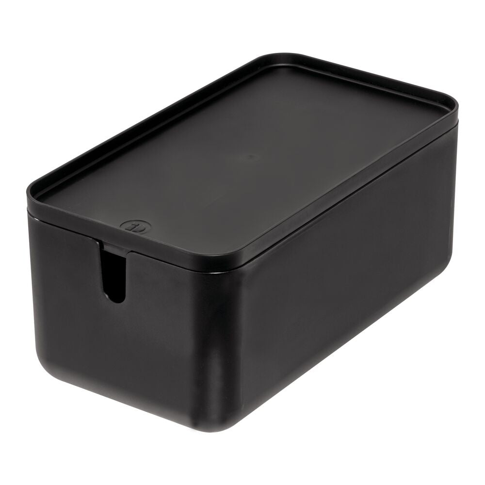 Cade Lidded Storage Bin Black