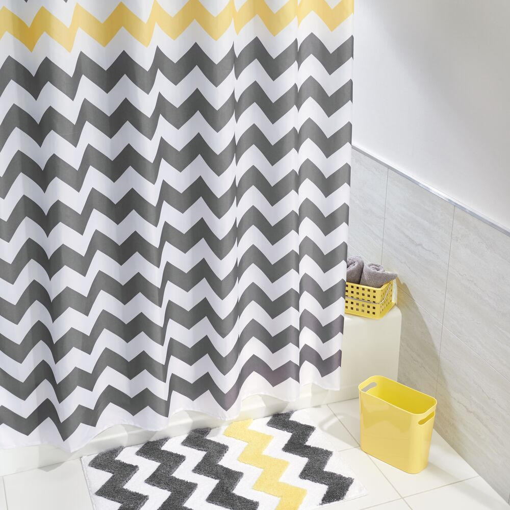 Chevron Rug 34 x 21 Gray/Yellow - Image 3