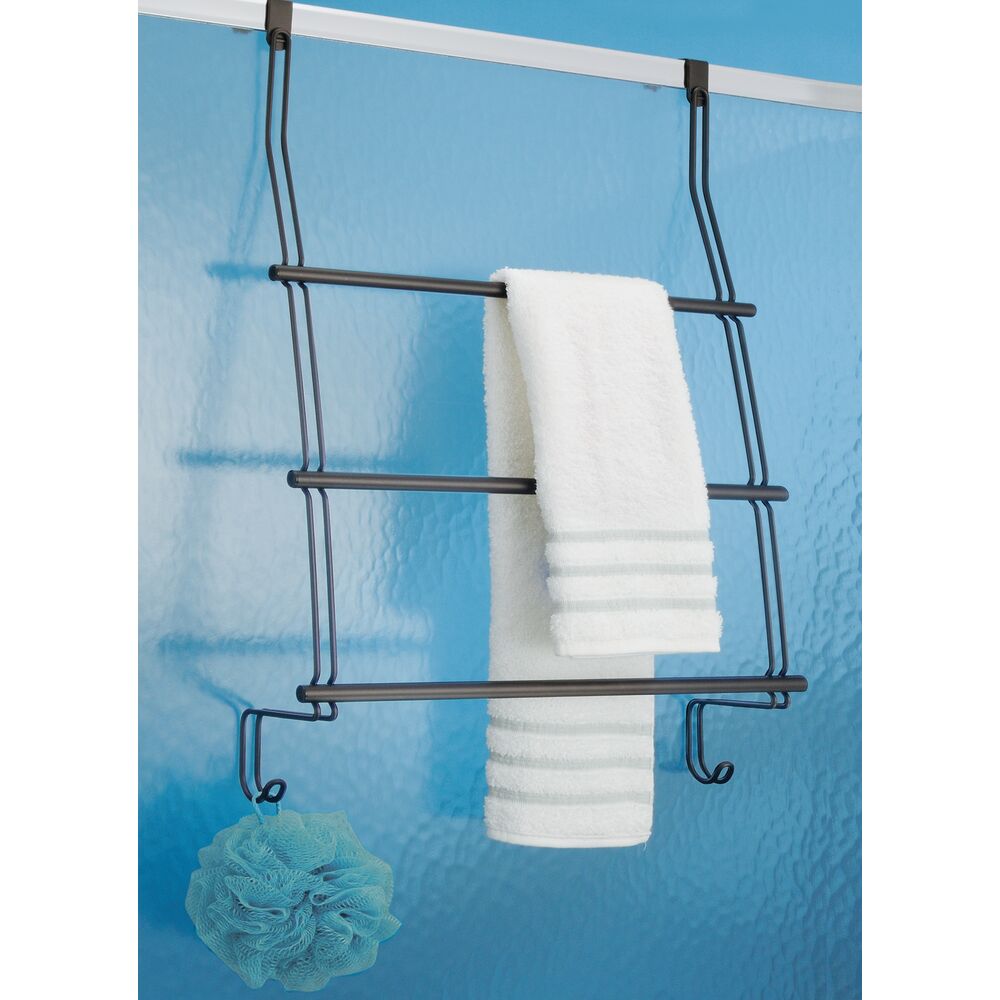 Classico Over Shower Door Towel Rack 3 Bronze - Image 2