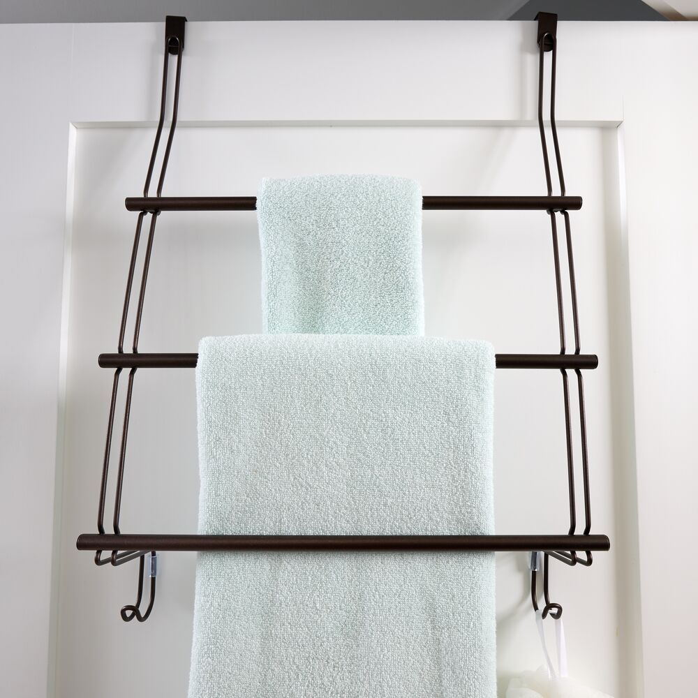 Classico Over Shower Door Towel Rack 3 Bronze - Image 3