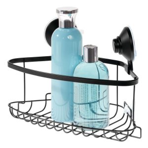 Everett Push Lock Suction Corner Basket Matte Black