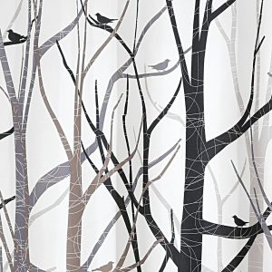 Forest Shower Curtain Gray/Black