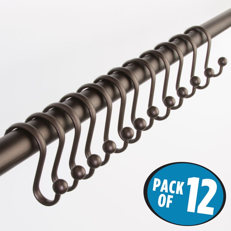 iDesign Axis Shower Hooks with Ball Set of 12 in Bronze - Image 4