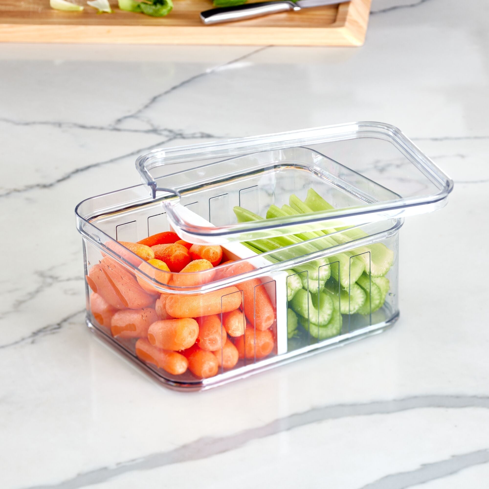 iDesign BPA Free Recycled Crisp Fridge Divided Bin 8.32x 6.32x 3.76 - Image 12