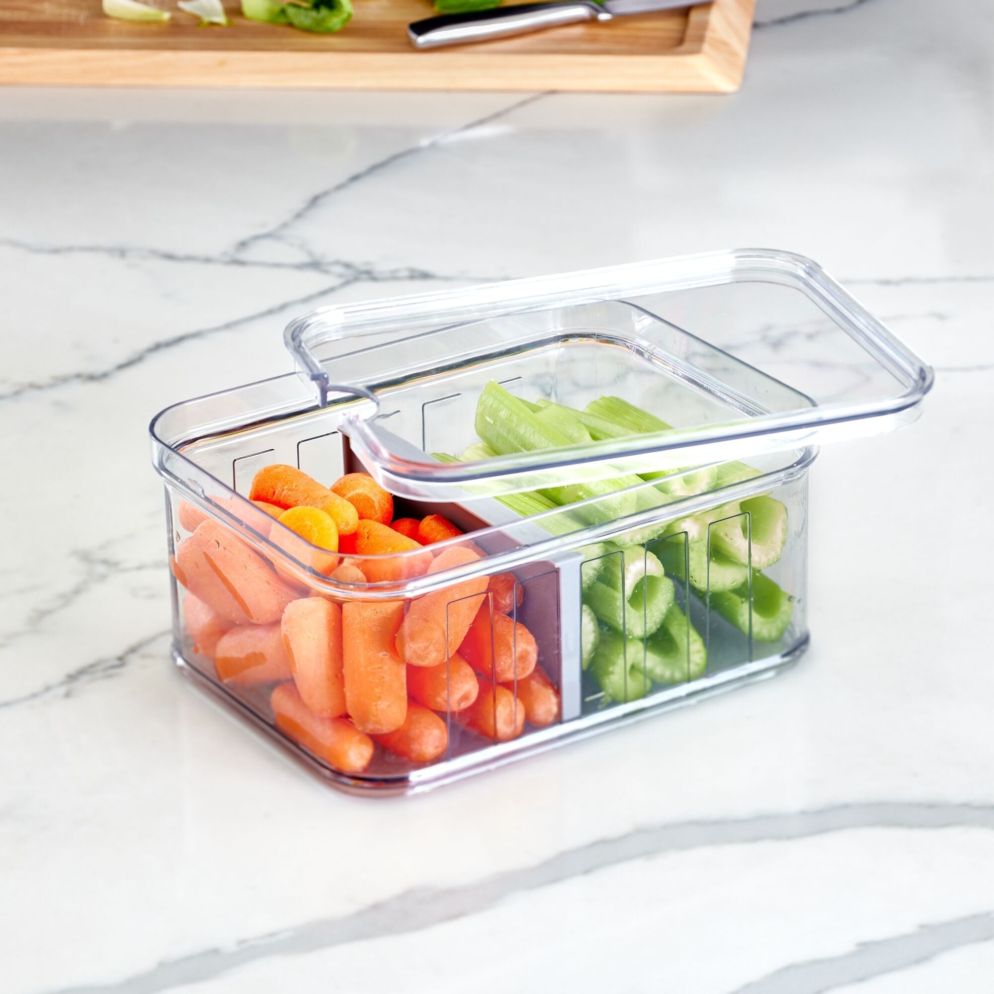 iDesign BPA Free Recycled Crisp Fridge Divided Bin 8.32x 6.32x 3.76 - Image 7