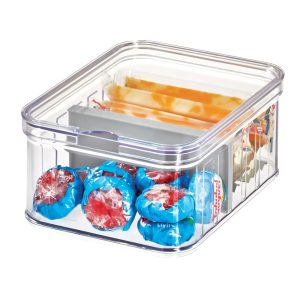 iDesign BPA Free Recycled Crisp Fridge Divided Bin 8.32x 6.32x 3.76