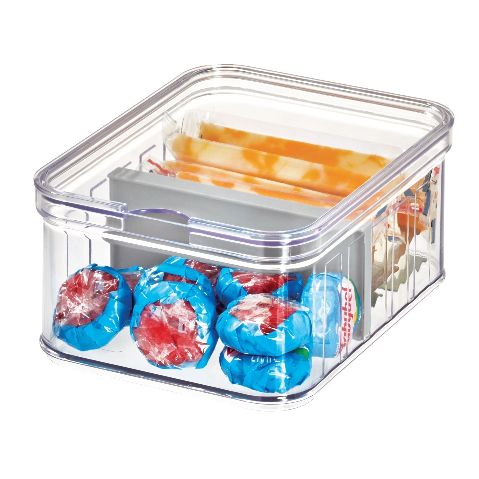 iDesign BPA Free Recycled Crisp Fridge Divided Bin 8.32x 6.32x 3.76