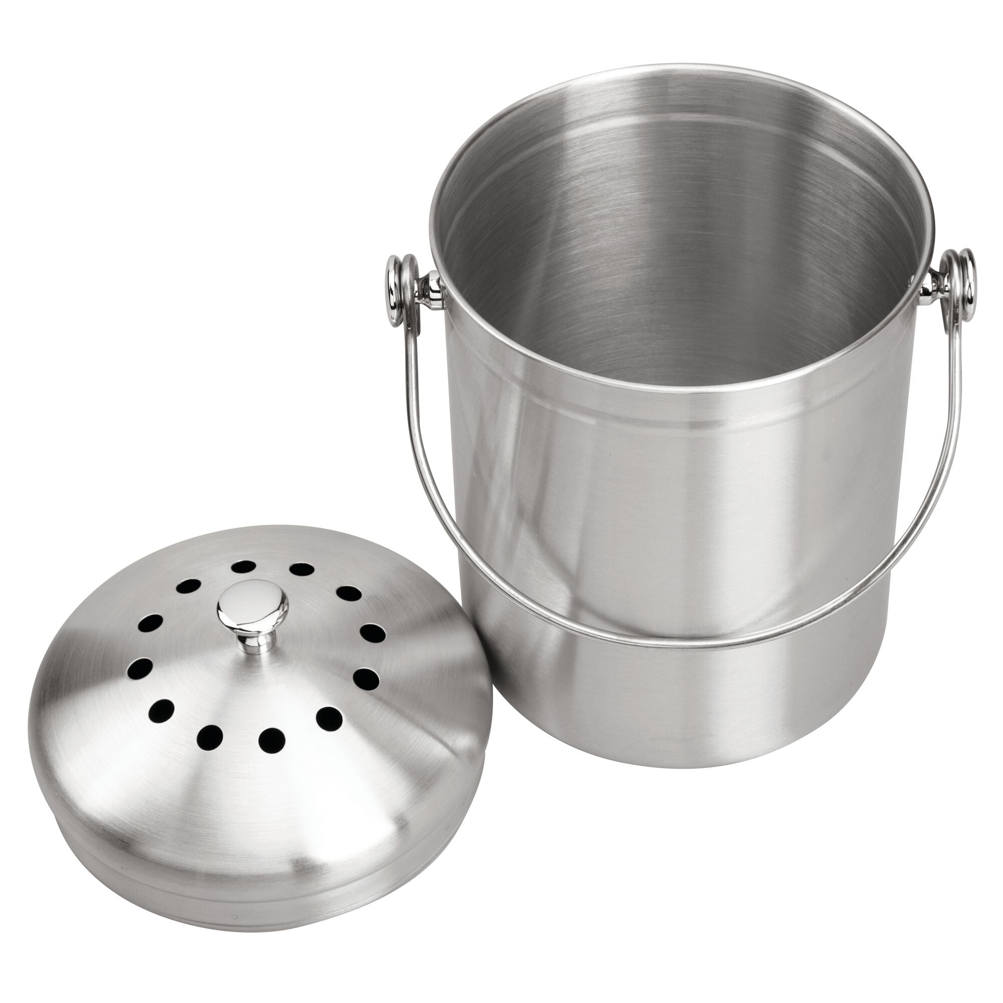 iDesign Brushed Stainless Steel 1.3-gal. Compost Bin & Charcoal Filter - Image 5