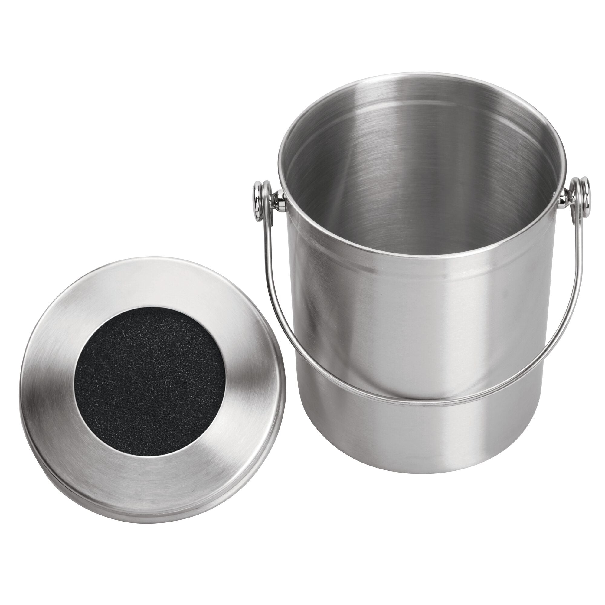 iDesign Brushed Stainless Steel 1.3-gal. Compost Bin & Charcoal Filter - Image 4
