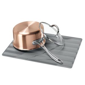 iDesign Chevron Drying Mat - Large in Gray