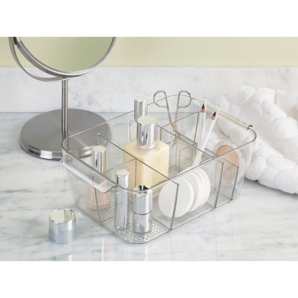 iDesign Clarity Divided Cosmetic Bin in Clear - Image 4