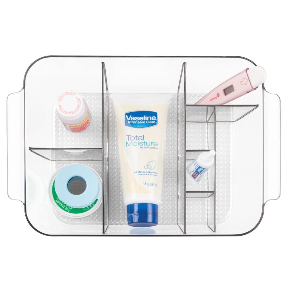 iDesign Clarity Divided Cosmetic Bin in Clear - Image 5
