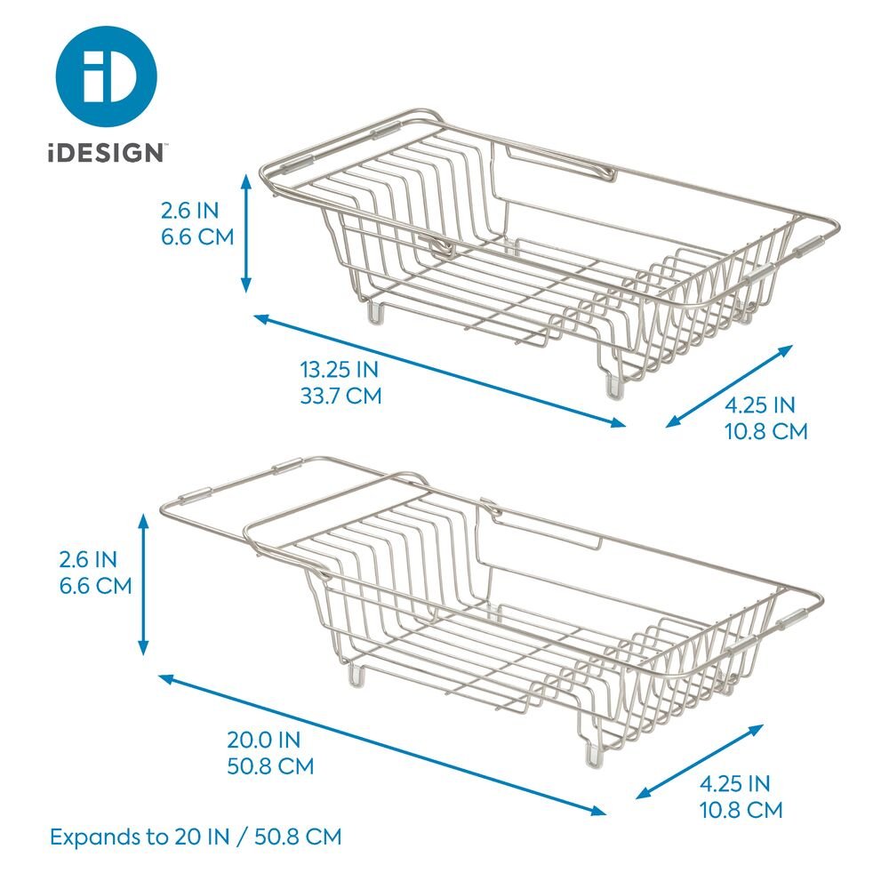 iDesign Classico Over Sink Dish Drainer in Satin - Image 5
