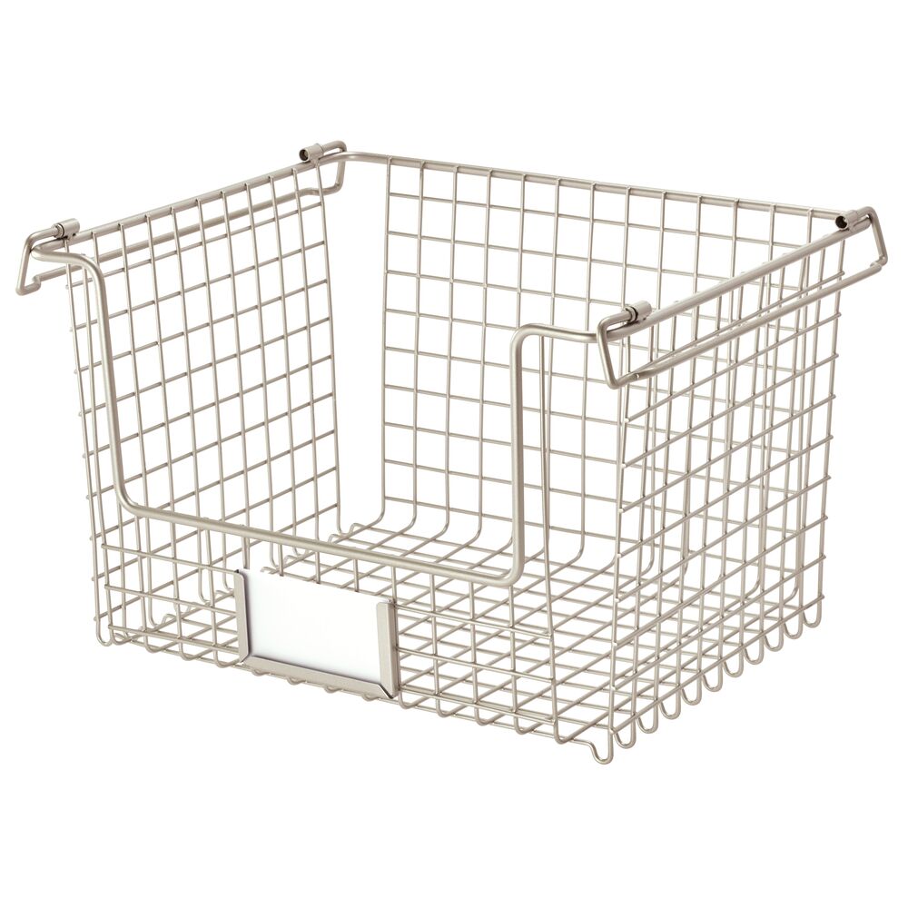 iDesign Classico Stackable Basket 12 x 10 x 7.75 in Matte Satin - Image 2