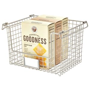 iDesign Classico Stackable Basket 12 x 10 x 7.75 in Matte Satin