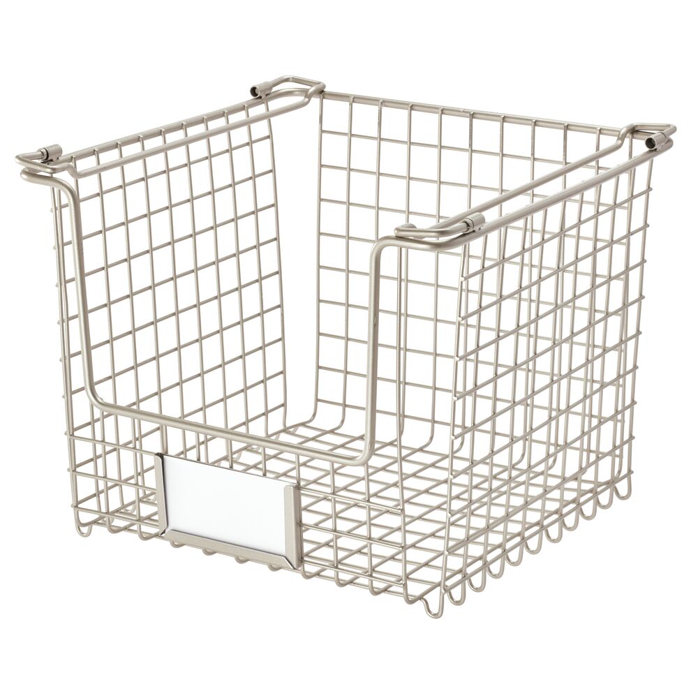 iDesign Classico Stackable Storage Basket with Handles. Matte Satin - Image 3