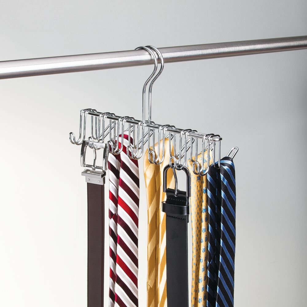 iDesign Classico Tie and Belt Rack in Chrome - Image 3