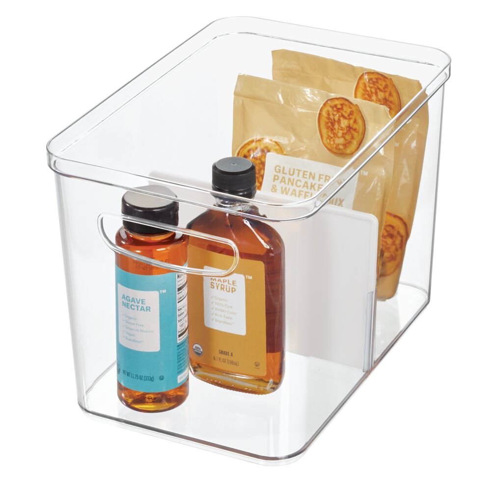 iDesign Crisp Divided Bin Recycled Plastic. Clear and Matte White