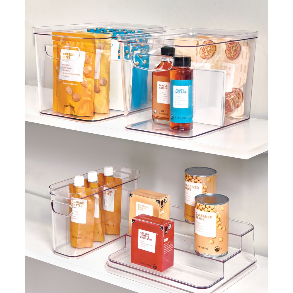 iDesign Crisp Divided Bin Recycled Plastic. Clear and Matte White - Image 3