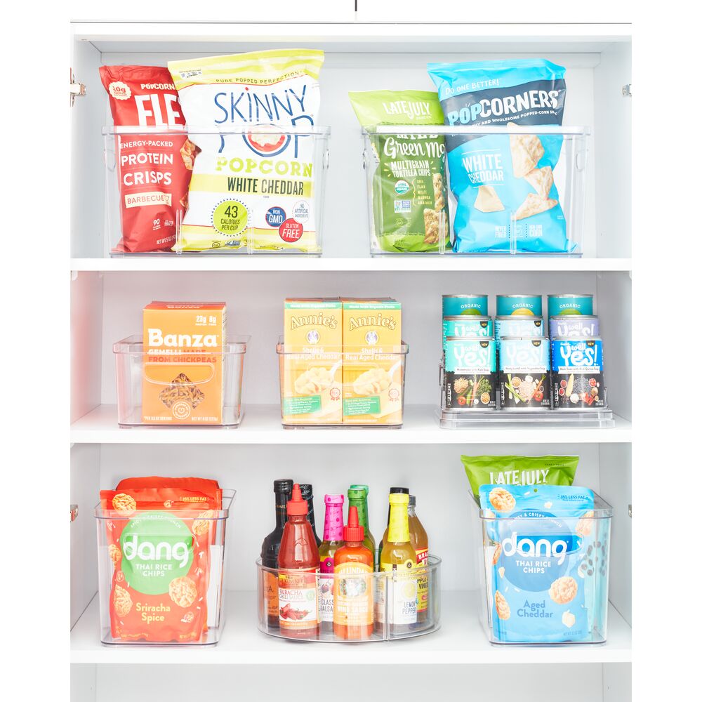 iDesign Crisp Divided Bin Recycled Plastic. Clear and Matte White - Image 4