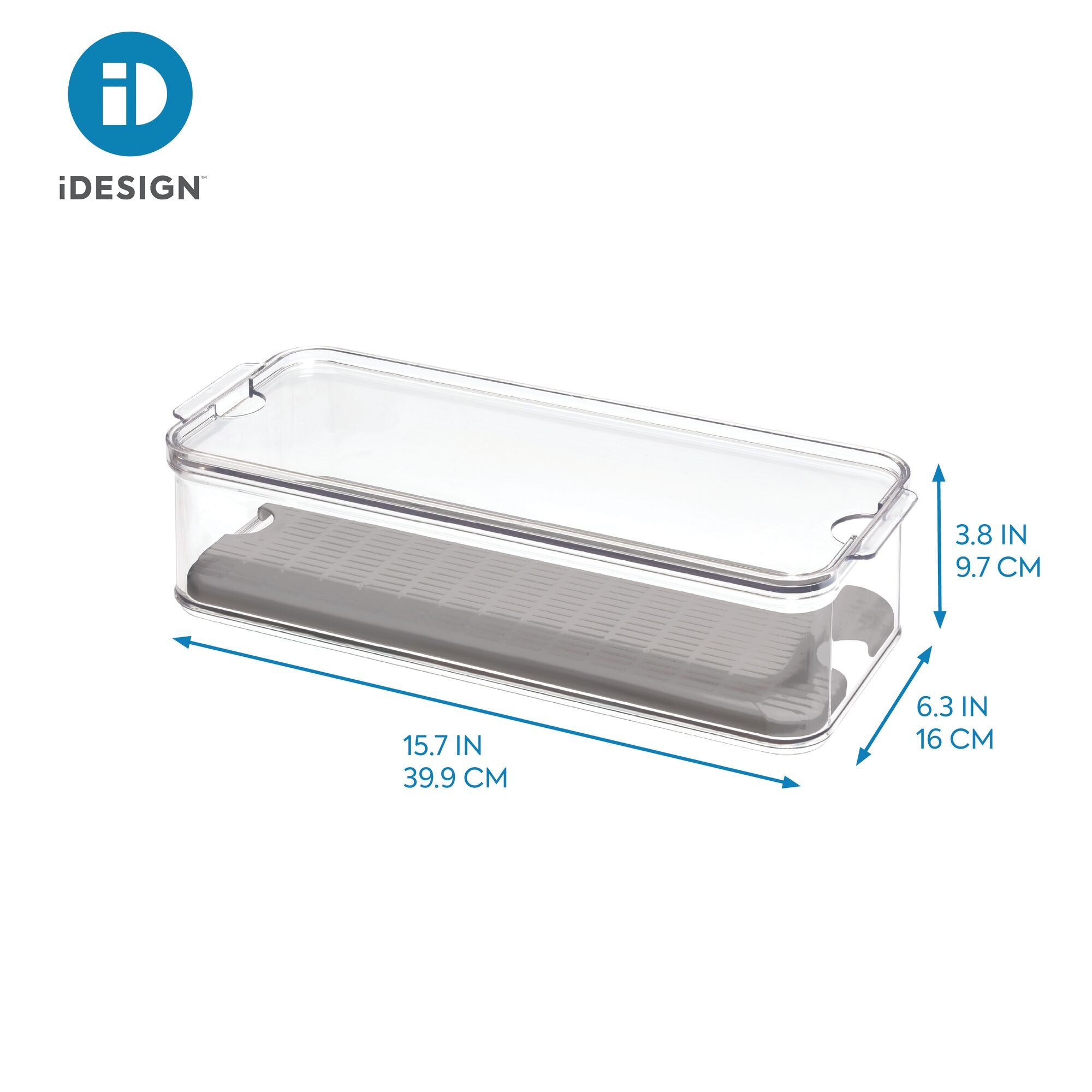 iDesign Crisp Produce Plastic Fridge Bin 15.72 x 6.32 x 3.76. Clear - Image 6