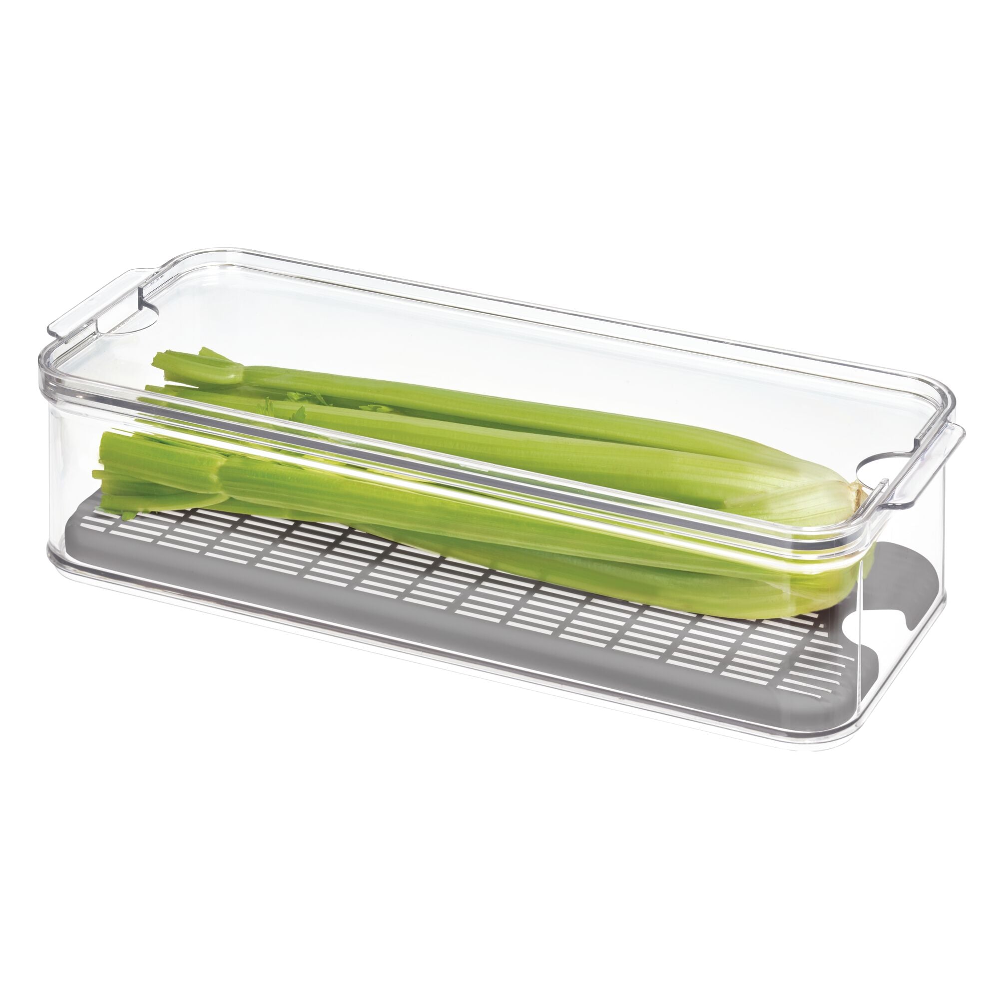 iDesign Crisp Produce Plastic Fridge Bin 15.72 x 6.32 x 3.76. Clear - Image 2