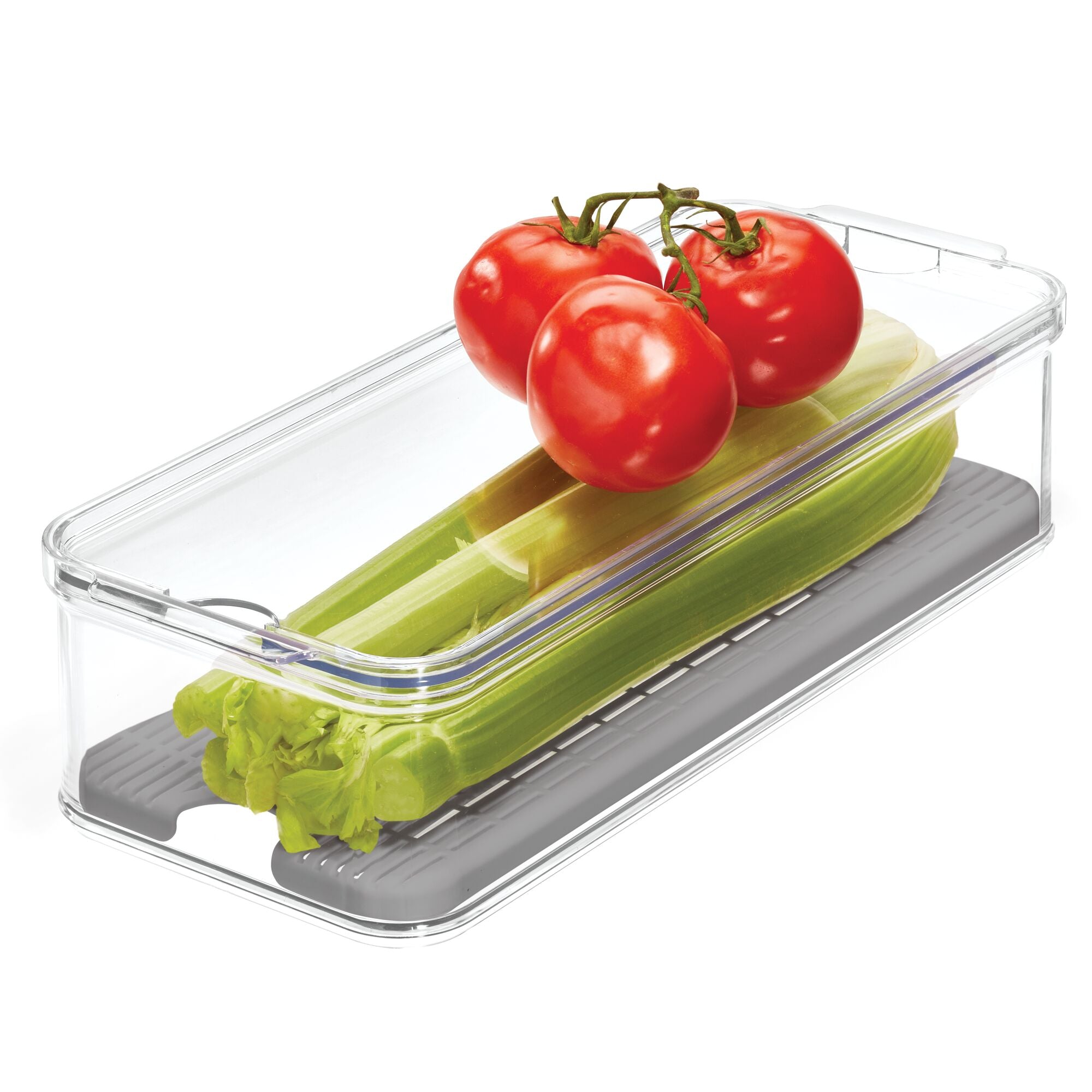 iDesign Crisp Produce Plastic Fridge Bin 15.72 x 6.32 x 3.76. Clear
