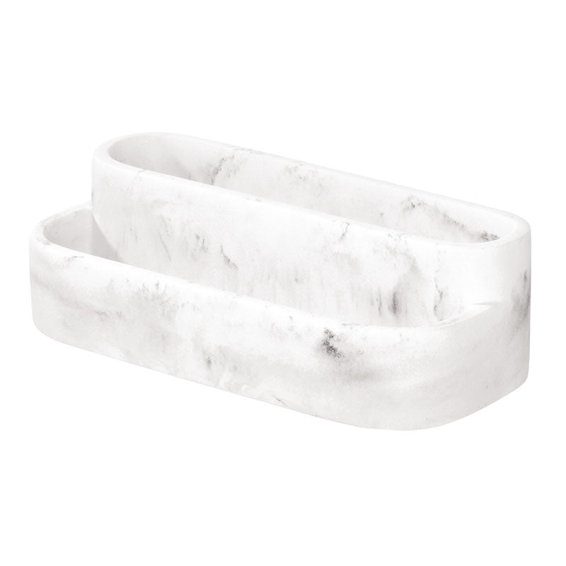 iDesign Dakota 2-Tier Organizer in White Marble - Image 2