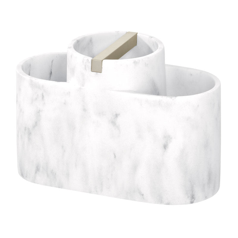 iDesign Dakota Divided Organizer in White Marble and Satin - Image 2