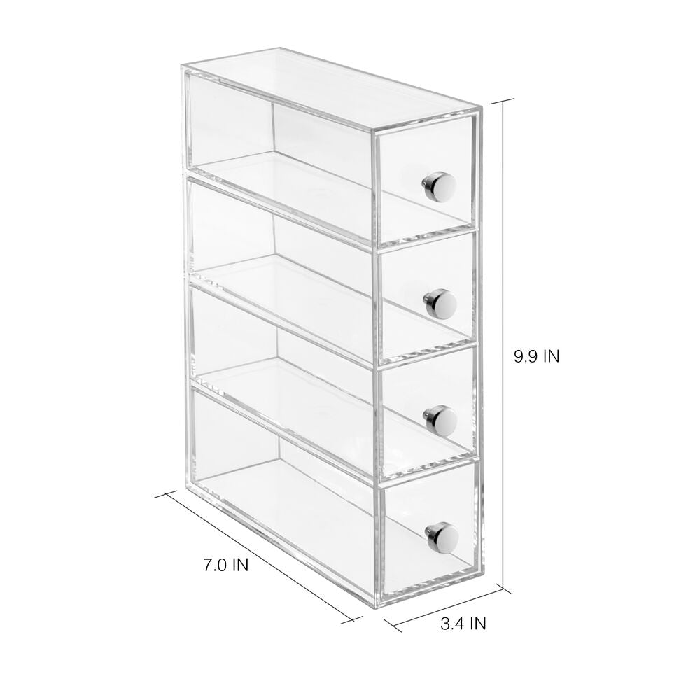 iDesign Drawers Tower - 4 Drawer Flip in Clear - Image 4