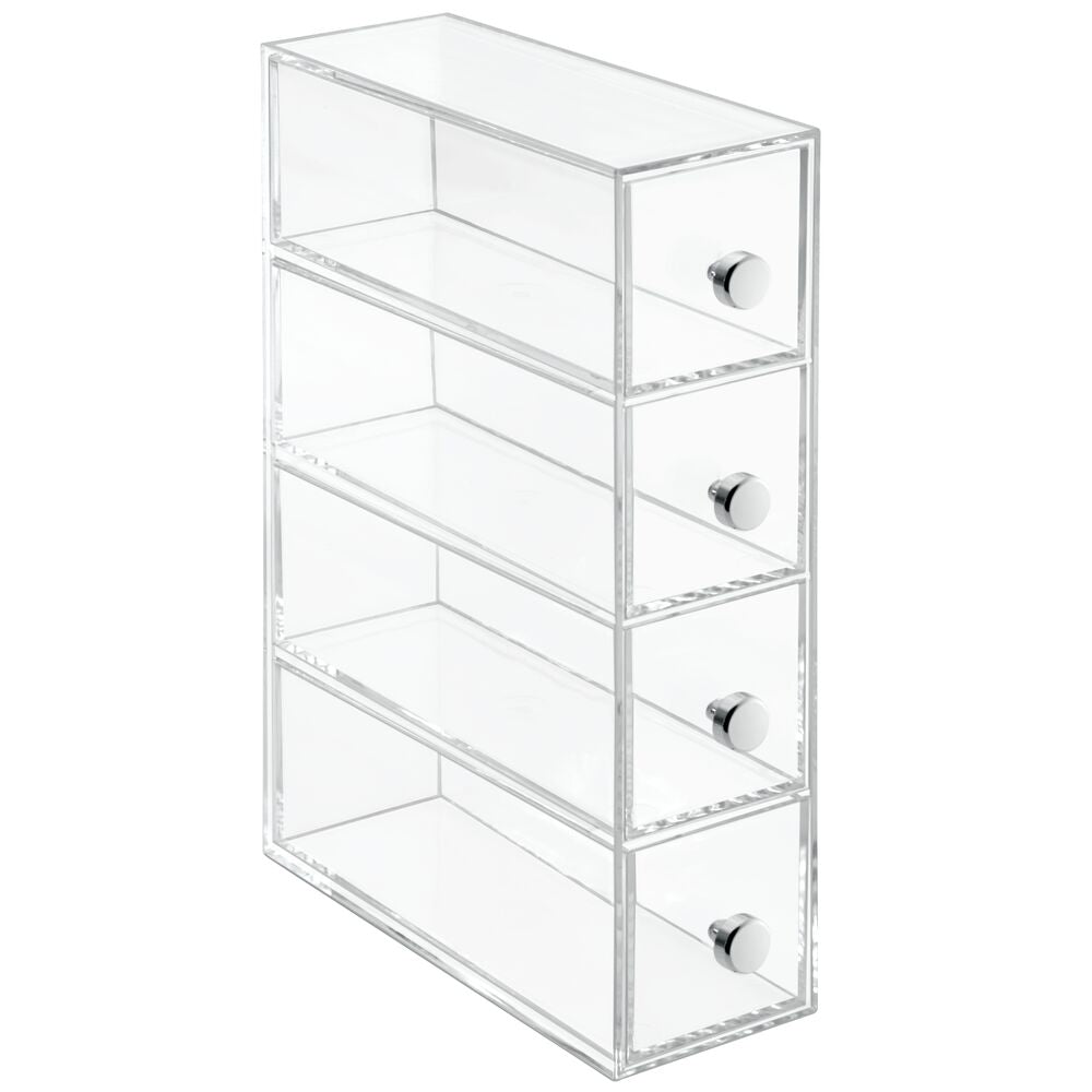 iDesign Drawers Tower - 4 Drawer Flip in Clear - Image 2